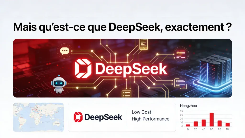 Illustration de DeepSeek, startup chinoise d’intelligence artificielle concurrente d’OpenAI